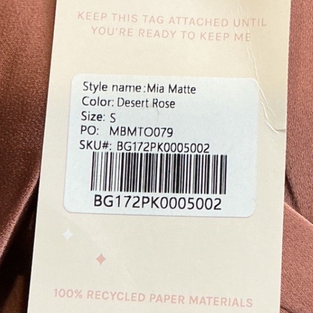 Birdy Grey Mia Matte Satin Dress Desert Rose Small New With Tags - Picture 9 of 10